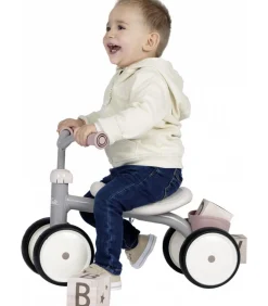 Kinderen Smoby Loopfiets Rookie roze - loopfiets voor peuters en kleuters roze/grijs