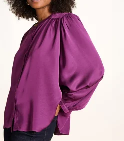 DAMES La Fée Maraboutée Losse paarse satijnen blouse