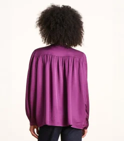 DAMES La Fée Maraboutée Losse paarse satijnen blouse