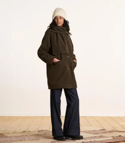 DAMES La Fée Maraboutée Losvallende 3/4 jas in bruin boiled wool