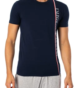 Heren Emporio Armani Lounge Organisch T-Shirt Met Logo Aan De Zijkant