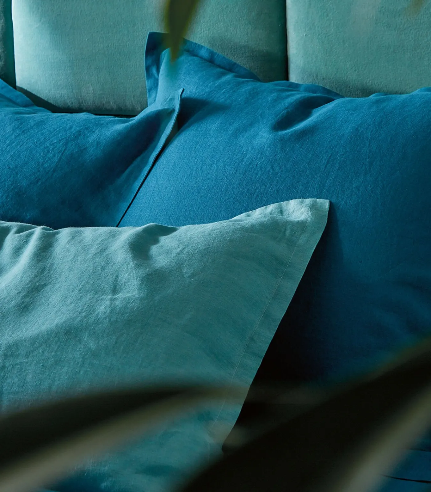 Blanc des Vosges LOUXOR Bleu paon - Laken linnen Stonewashed