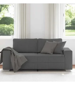 vidaXL Loveseat bank 140 cm corduroy stof donkergrijs