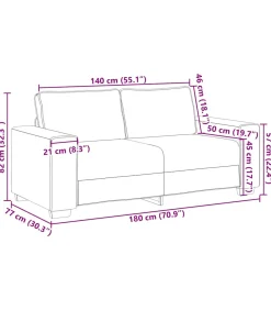 vidaXL Loveseat bank 140 cm corduroy stof donkergrijs