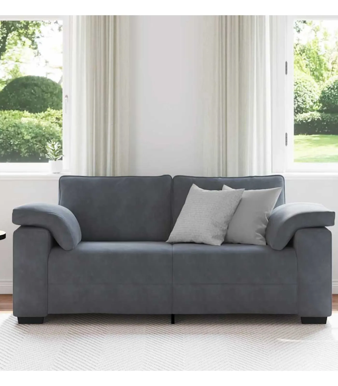 Outlet Loveseat bank 140 cm fluweel donkergrijs Zetels