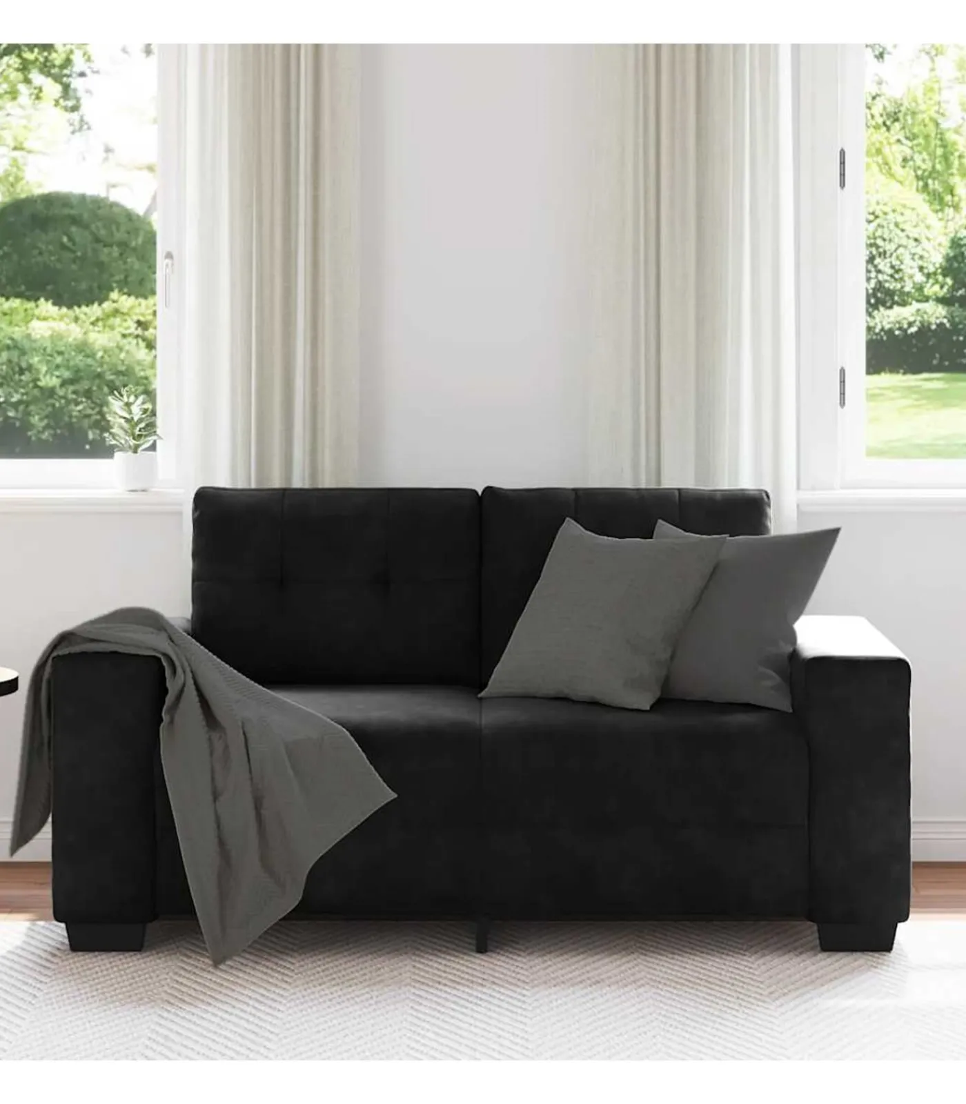 vidaXL Loveseat bank 120 cm fluweel zwart