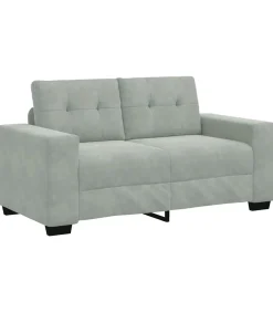 Loveseat bank 120 cm fluweel lichtgrijs Zetels