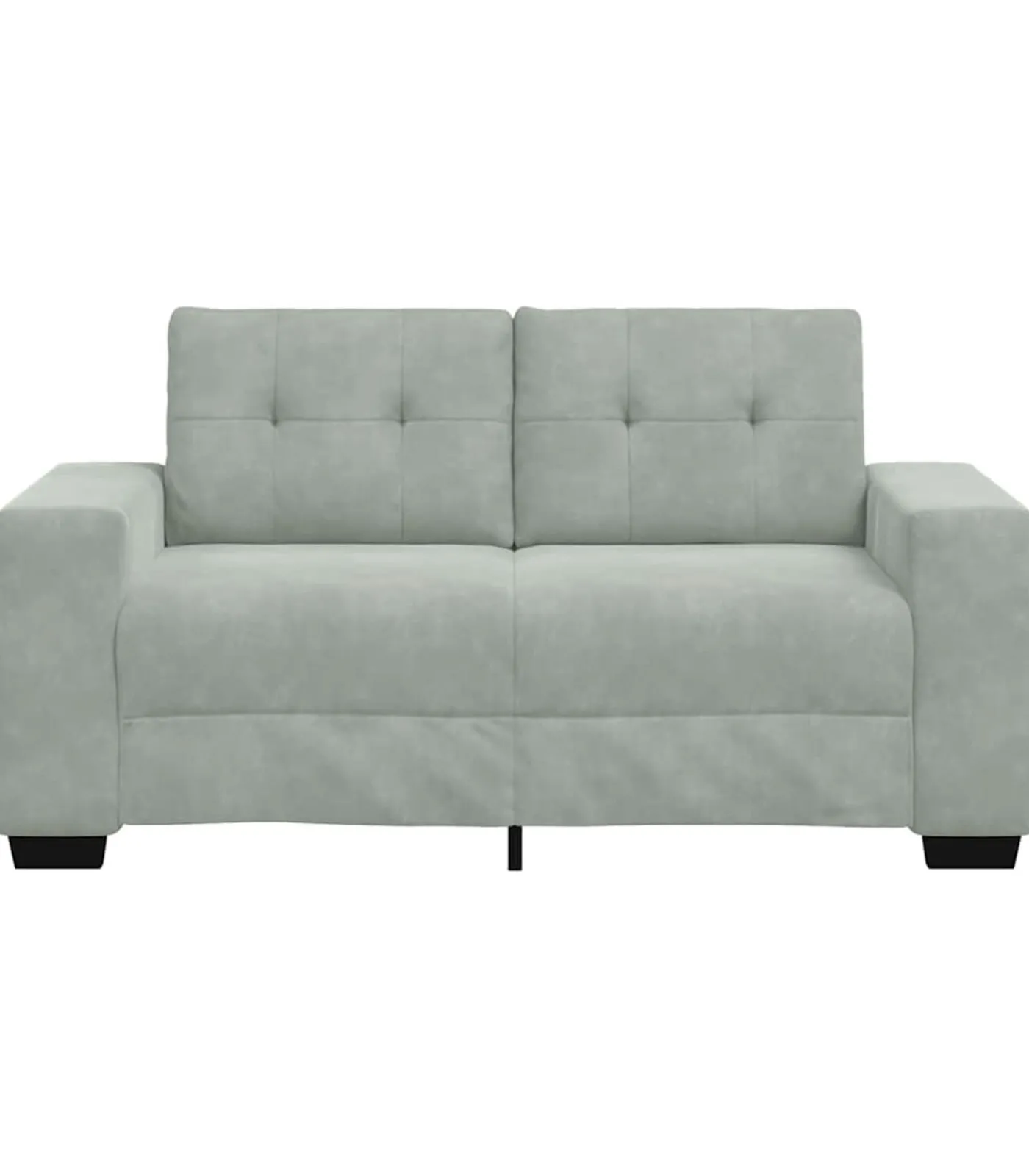 Loveseat bank 120 cm fluweel lichtgrijs Zetels