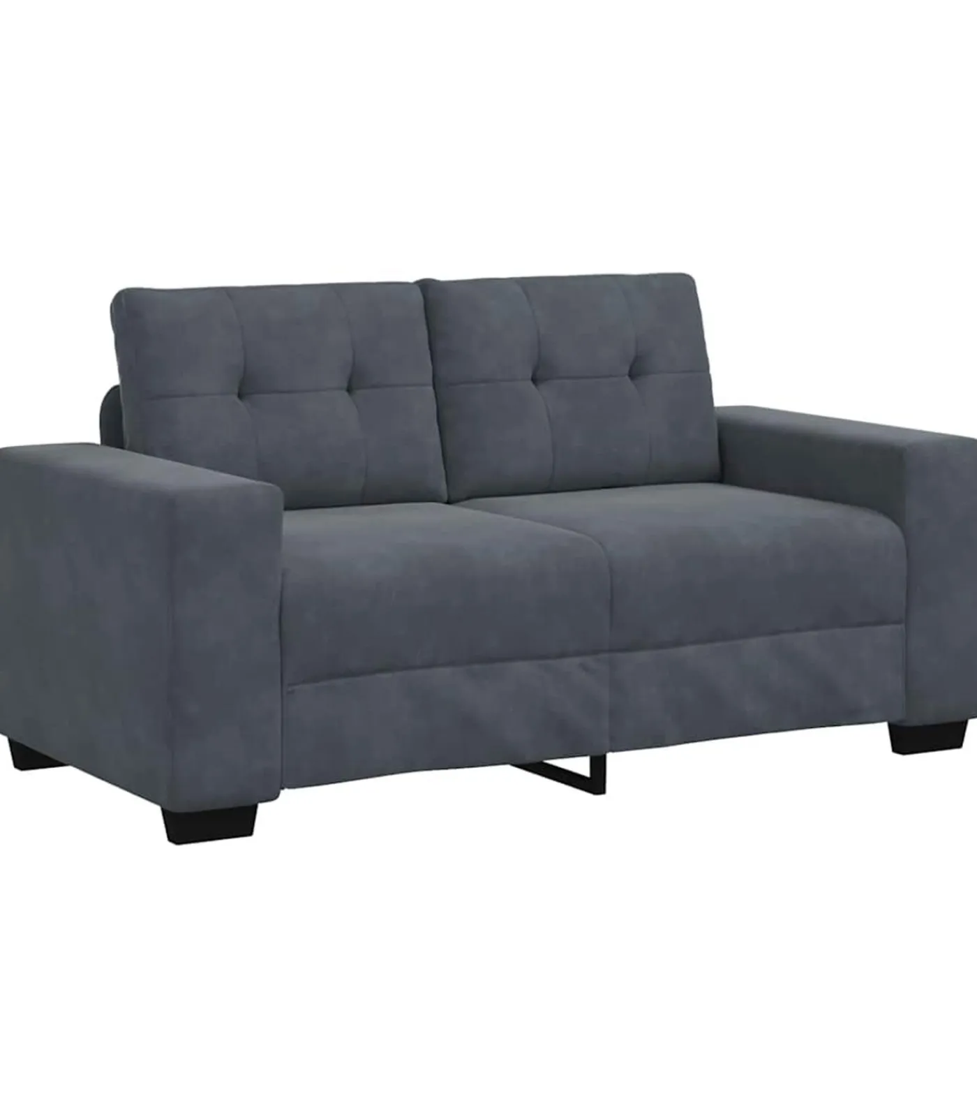 Best Loveseat bank 120 cm fluweel donkergrijs Zetels