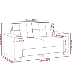 Best Loveseat bank 120 cm fluweel donkergrijs Zetels