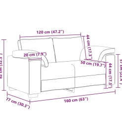 vidaXL Loveseat bank 120 cm fluweel donkergrijs