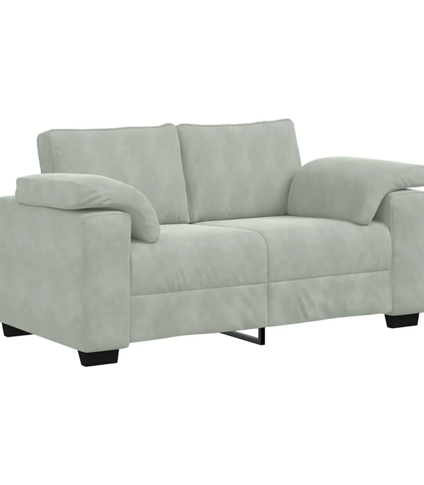 Loveseat bank 120 cm fluweel lichtgrijs Zetels