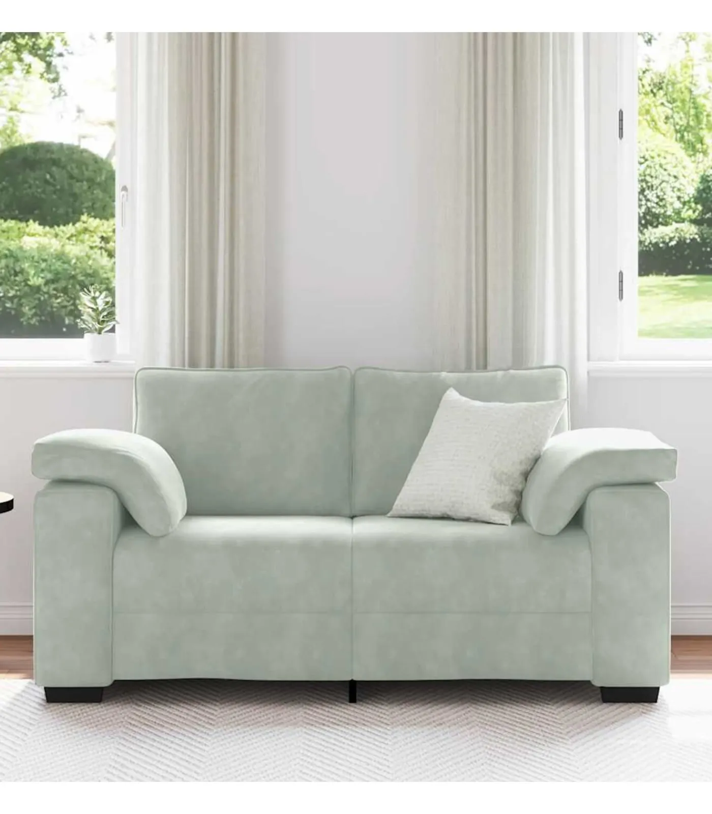 Loveseat bank 120 cm fluweel lichtgrijs Zetels