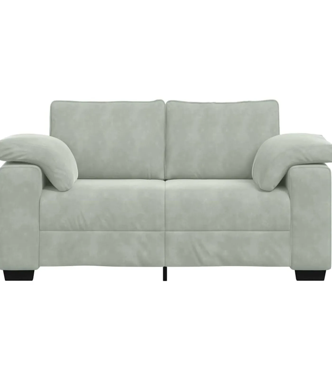 Loveseat bank 120 cm fluweel lichtgrijs Zetels