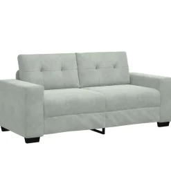 Outlet Loveseat bank 140 cm fluweel lichtgrijs Zetels