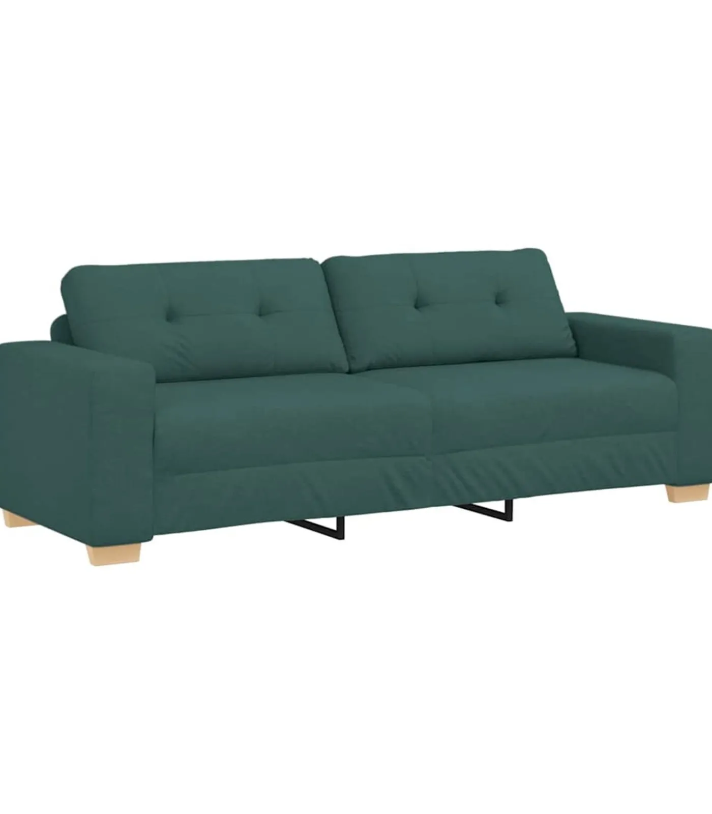 vidaXL Loveseat met kussen Donkergroen Stof