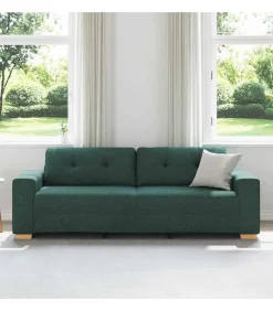 vidaXL Loveseat met kussen Donkergroen Stof