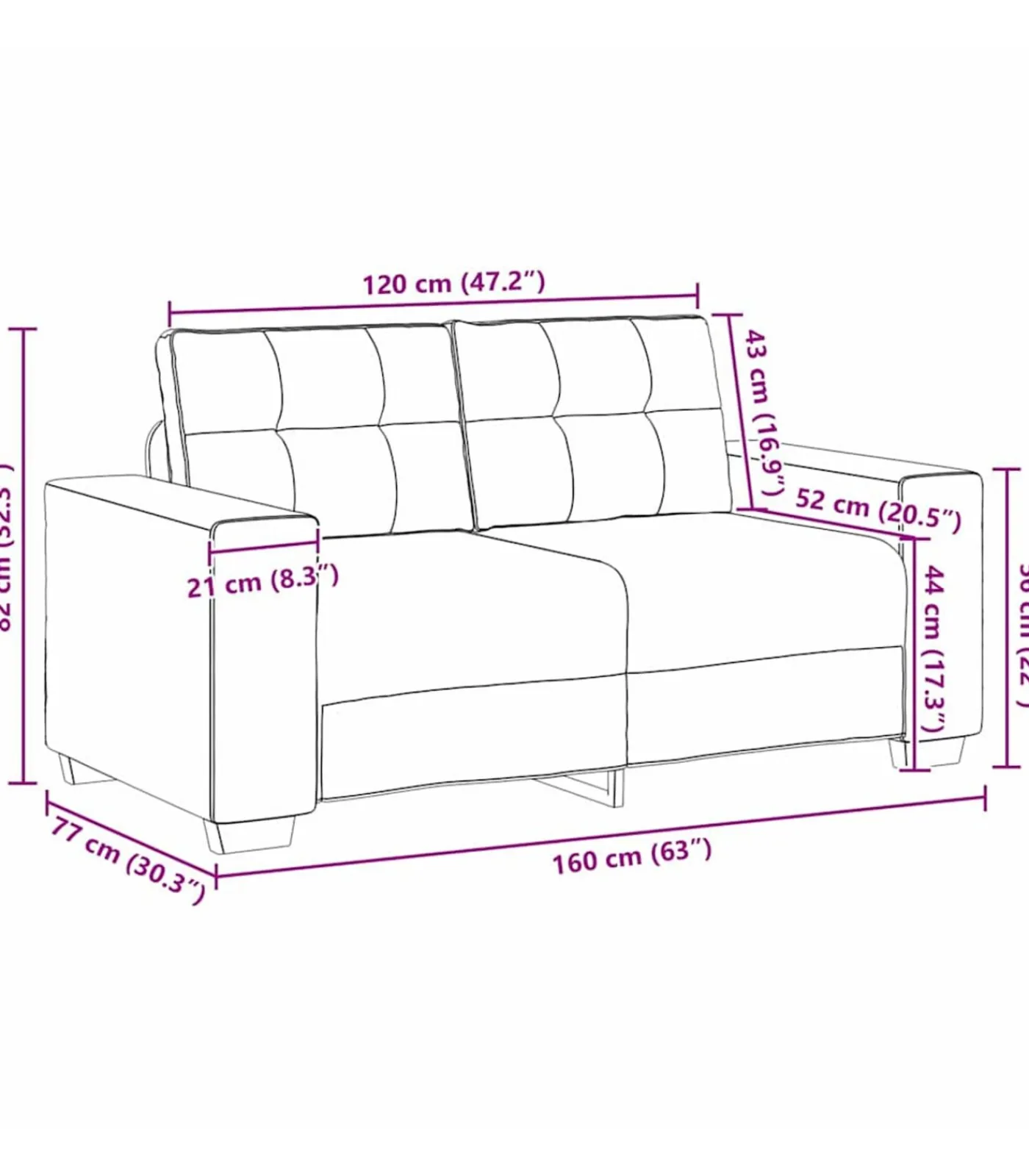 vidaXL Loveseat met kussen Wolkgrijs Stof