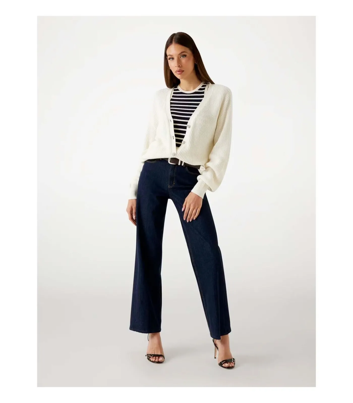 DAMES GUESS Ls Vn Jamie Cardi Swtr