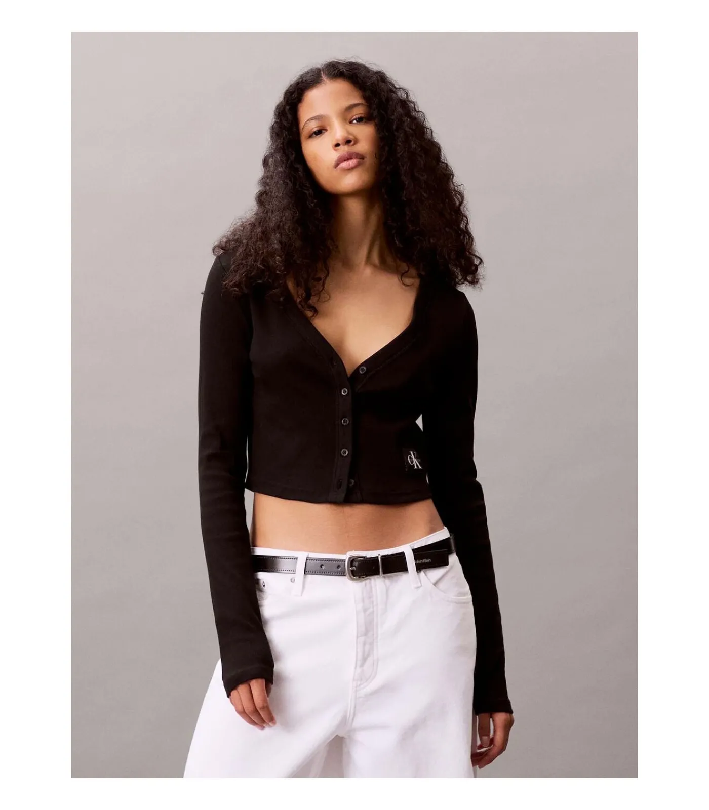 DAMES Calvin Klein Jeans Ls Woven Label 2X2 C