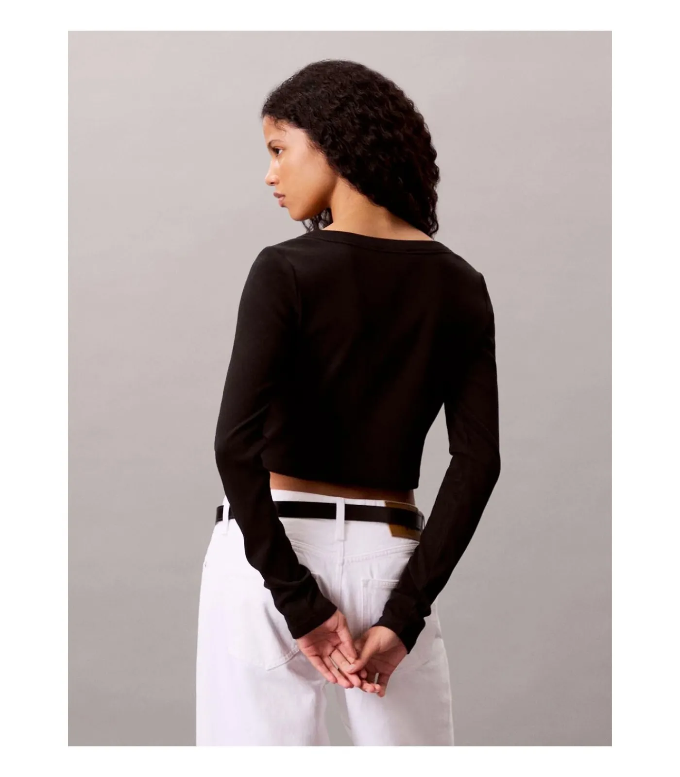 DAMES Calvin Klein Jeans Ls Woven Label 2X2 C