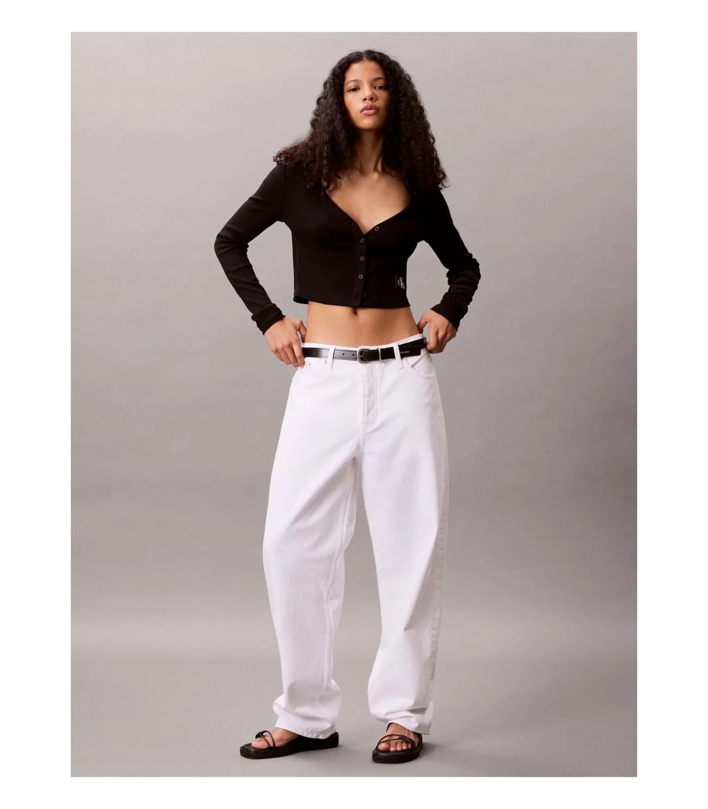 DAMES Calvin Klein Jeans Ls Woven Label 2X2 C