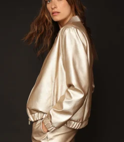 LUIZA - Jasje met metallic effect en geribde kraag en manchetten DAMES Jassen