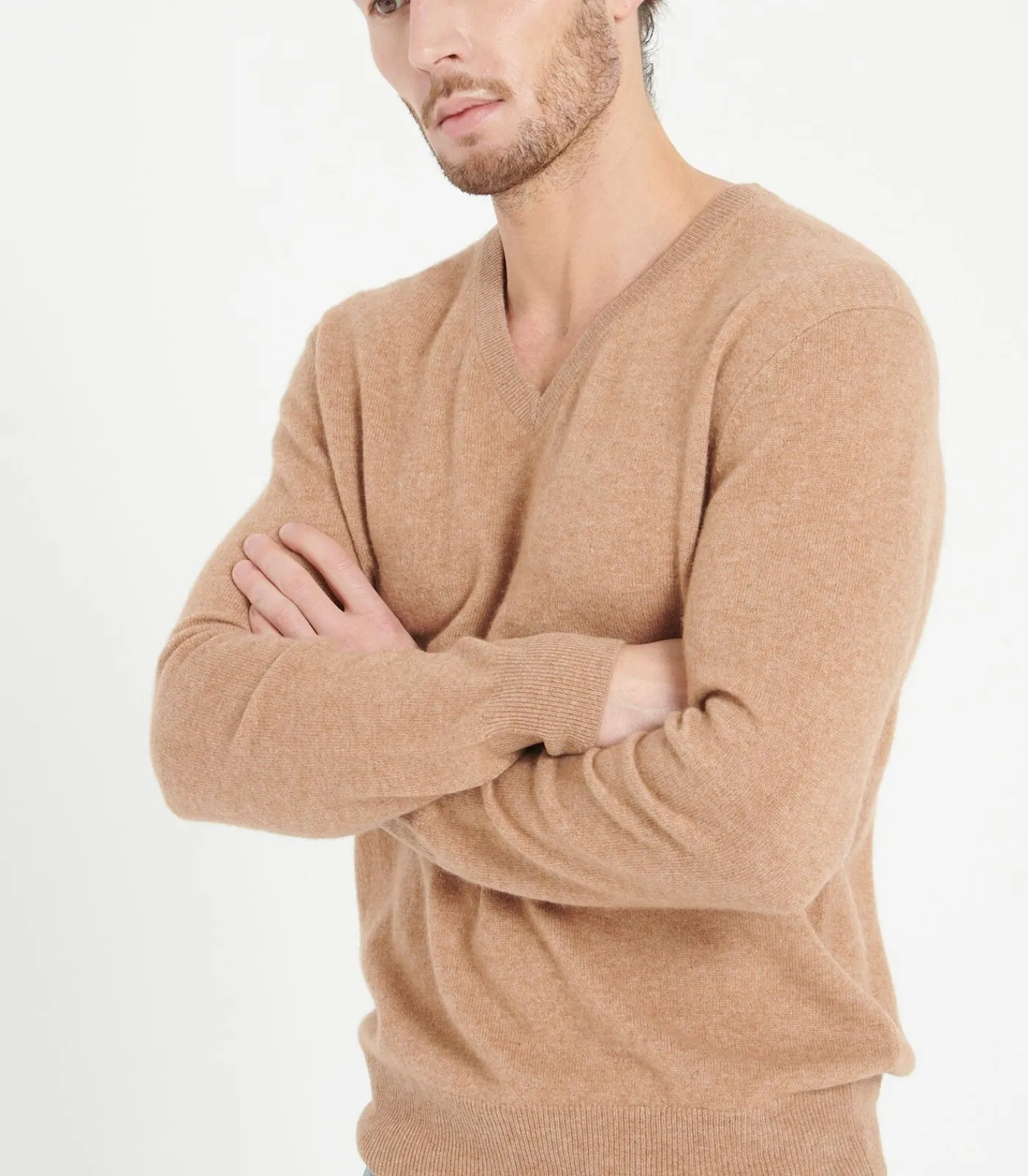 Heren Studio Cashmere8 LUKE 1 V-hals Trui - 100% kasjmier