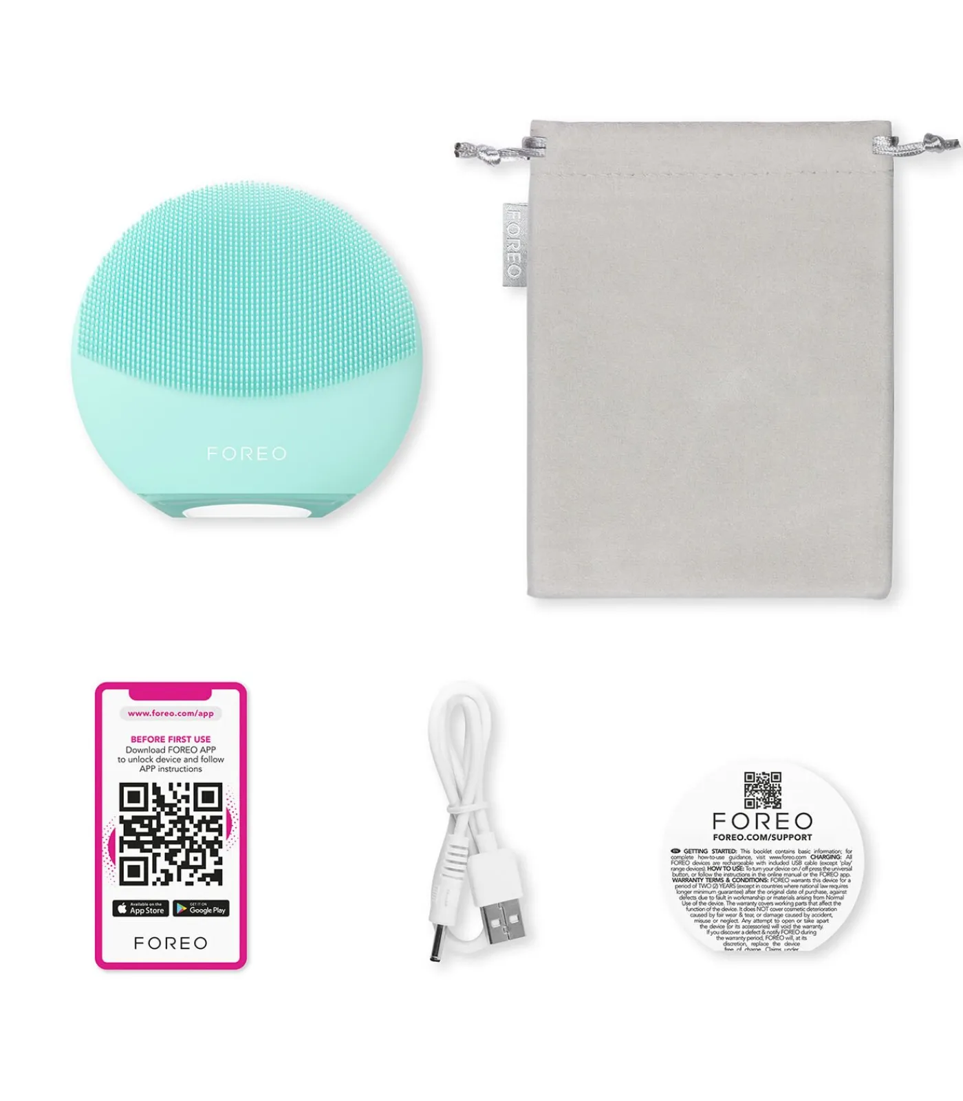 FOREO LUNA 4 mini Gezichtsreiniger Alle Huidtypen, Artic Blue