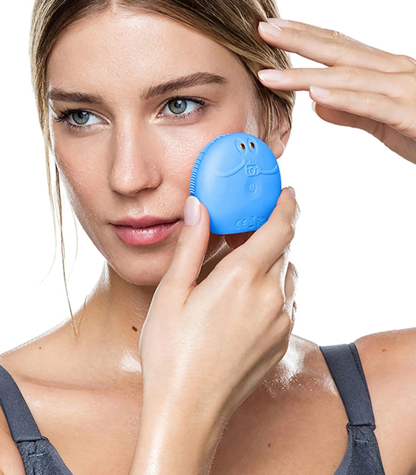 LUNA Fofo Aquamarine Gezichtsborstel met huidanalyse Gezichtsverzorgings Accessoires