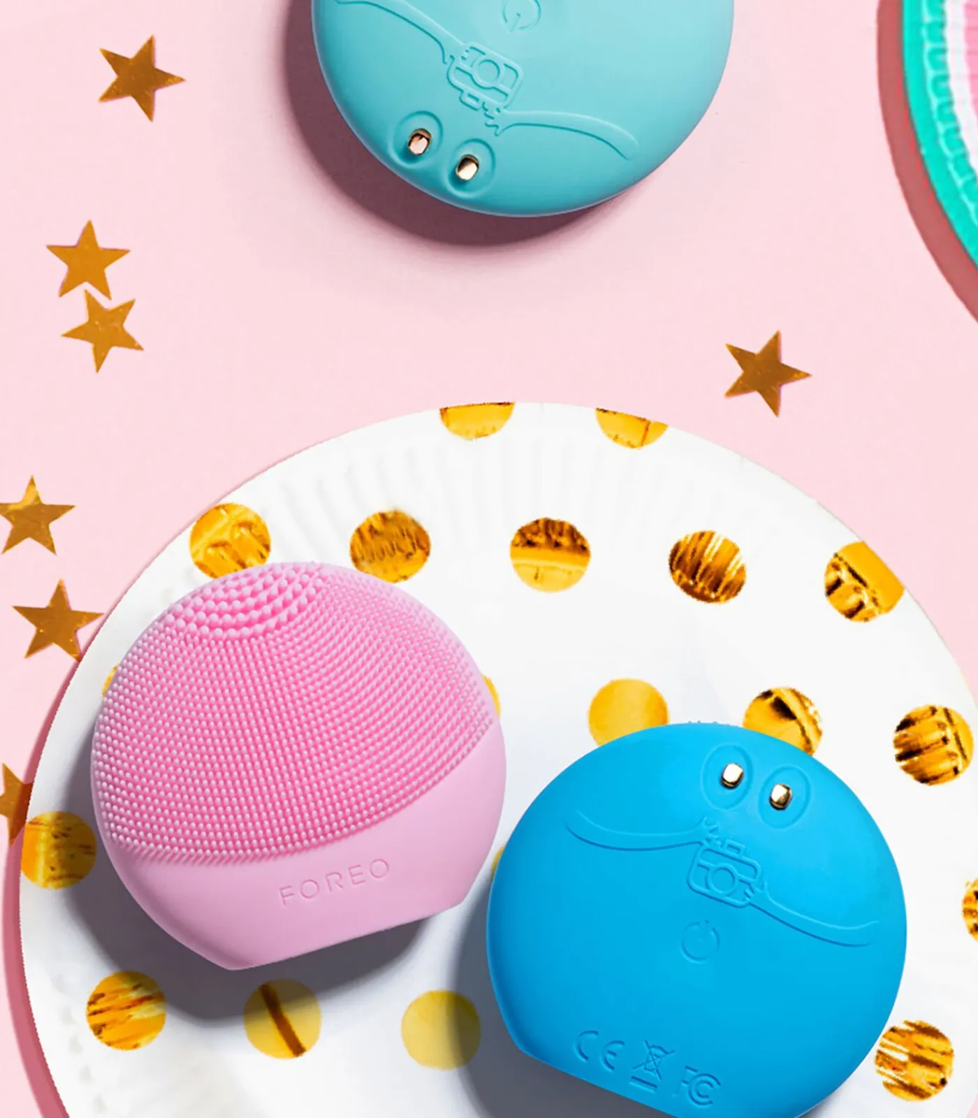 LUNA Fofo Aquamarine Gezichtsborstel met huidanalyse Gezichtsverzorgings Accessoires