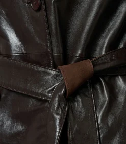 DAMES Mart Visser Lyana Leren Jas Donkerbruin