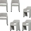 Outlet Lyric Eetkamerstoelen - Bouclé - Greige - Set van 6 Stoelen