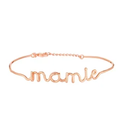 Discount MAMIE roze letterdraad armband met boodschap DAMES Armbanden