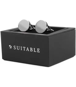 Heren Suitable Manchetknoop Rond Zilver