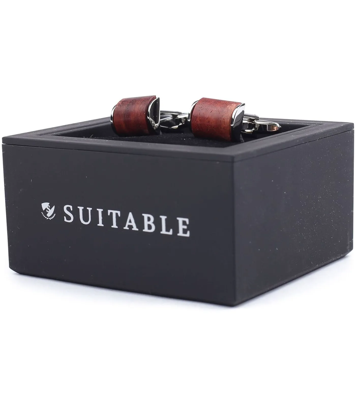 Heren Suitable Manchetknoop Rose Wood Zilver