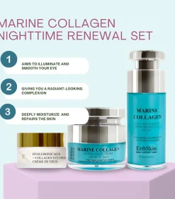 Erth Skin London Marine Nachtcrème + Hyaluronzuur Oogcrème + Marine Collageen Nachtreparatieserum
