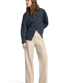 DAMES Polo Club Marineblauw hemd met relaxed fit en klassieke kraag