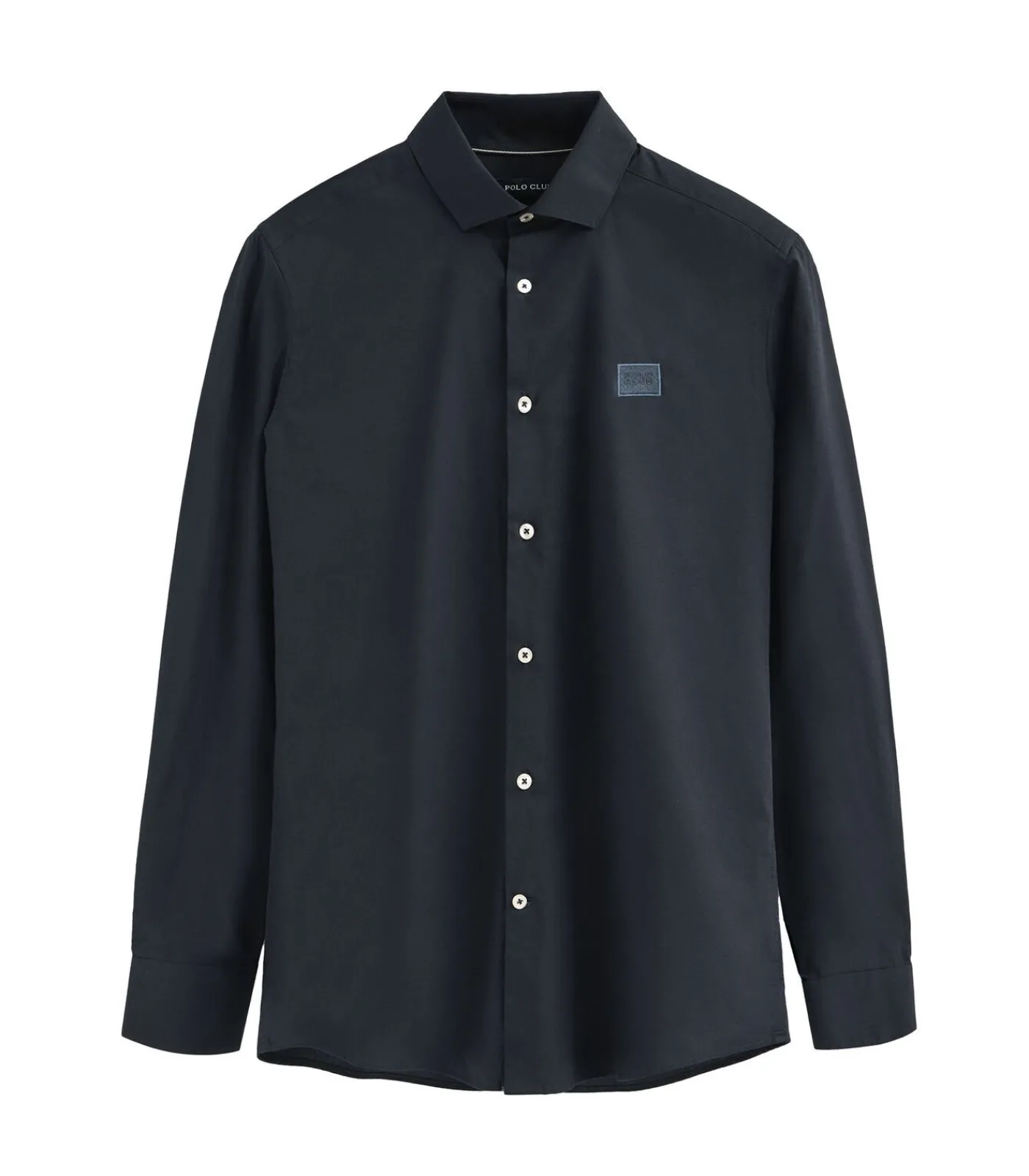 Online Marineblauw hemd met slim fit, Italiaanse kraag en -logo Heren Hemden