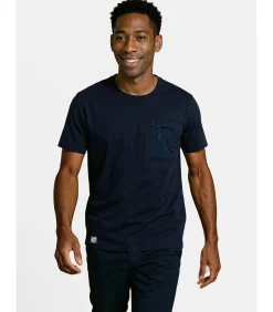 Outlet Marineblauw T-shirt voor heren met borstzakje Heren T-Shirts & Polo's