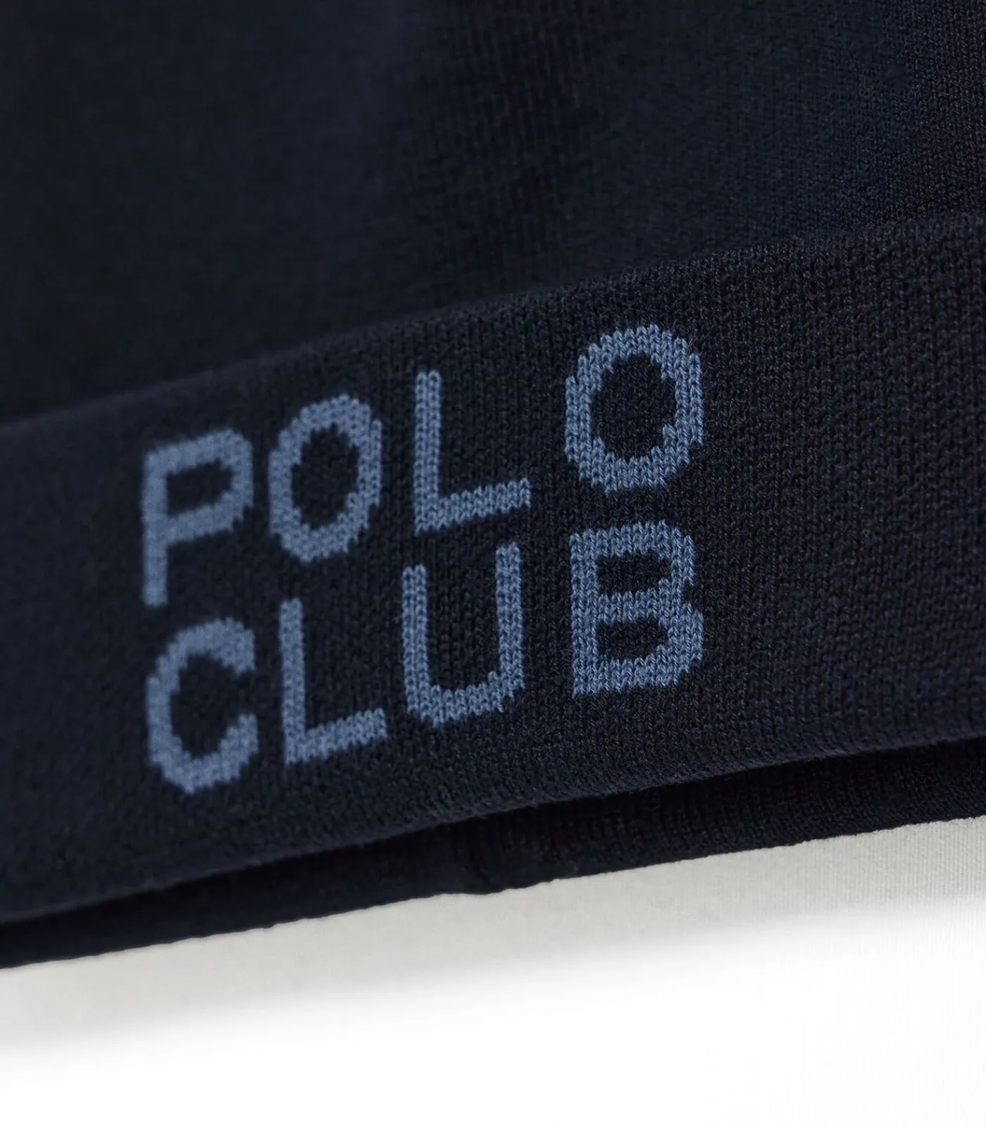 Outlet Marineblauwe beanie "Verth" met -logo in jacquard Heren Hoeden & Petten