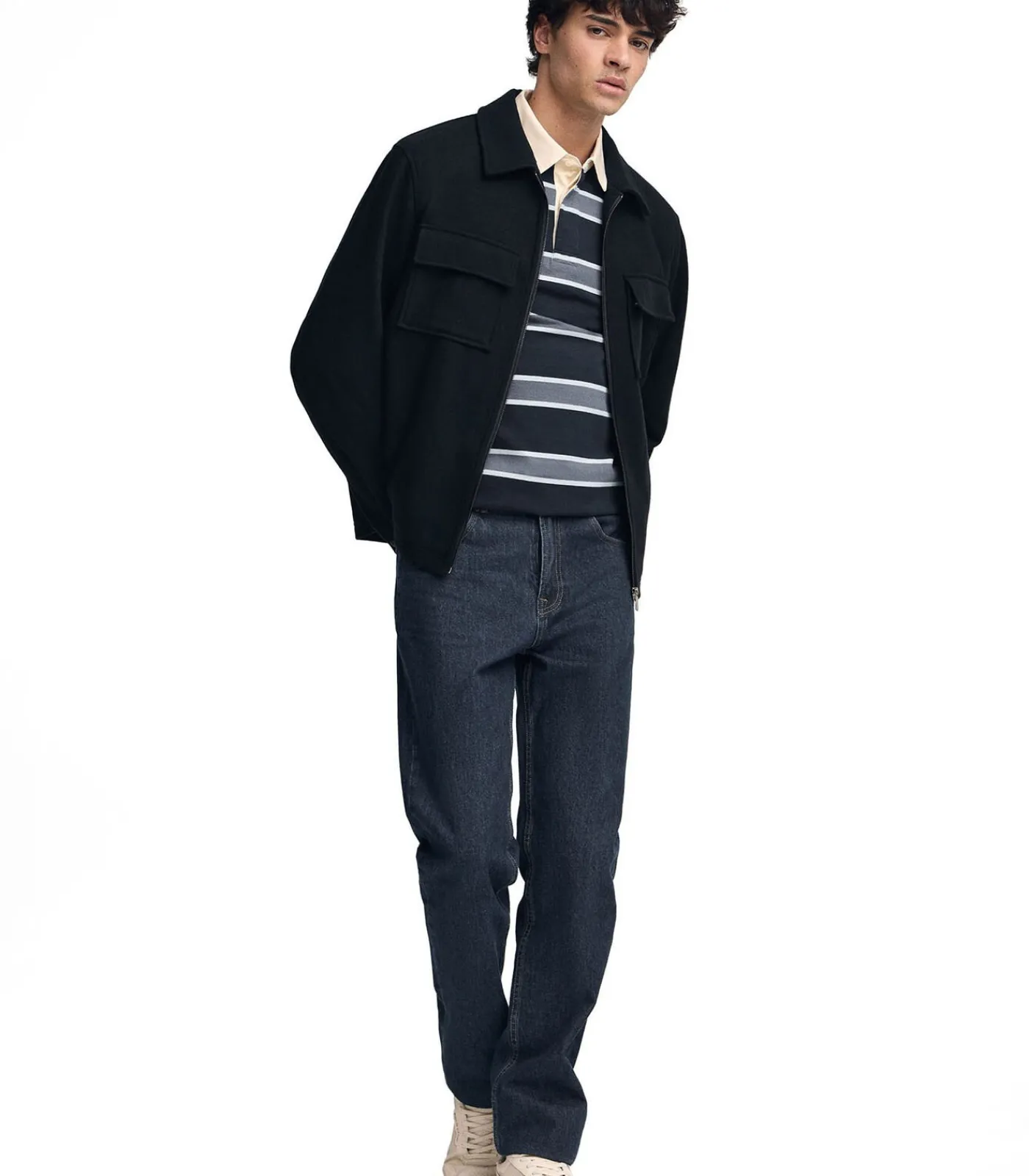 Marineblauwe jas Humbolt met -logo Heren Jassen