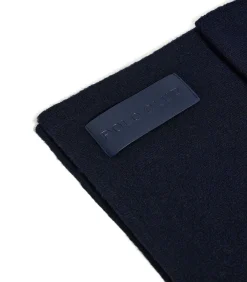 Online Marineblauwe sjaal "Sina" met -details Heren Sjaals