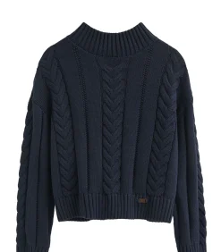 Clearance Marineblauwe trui Serena van grof breisel DAMES Truien & Cardigans