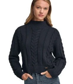 Clearance Marineblauwe trui Serena van grof breisel DAMES Truien & Cardigans