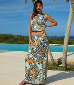Online Maxi rok Palm - Caribbean Jungle DAMES Rokken