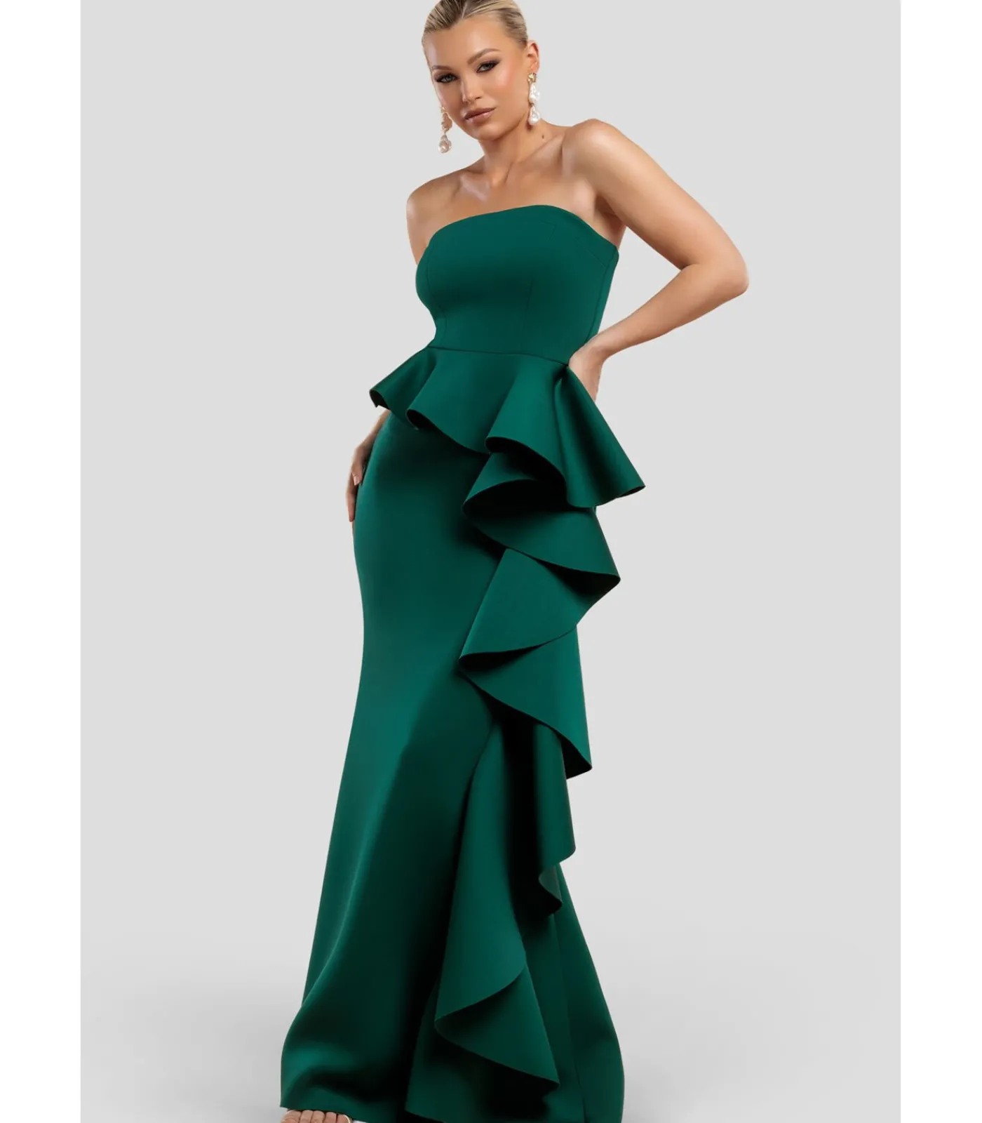 Maxi-jurk “Boobtube Peplum Waterfall Frill Maxi Dress” DAMES Jurken