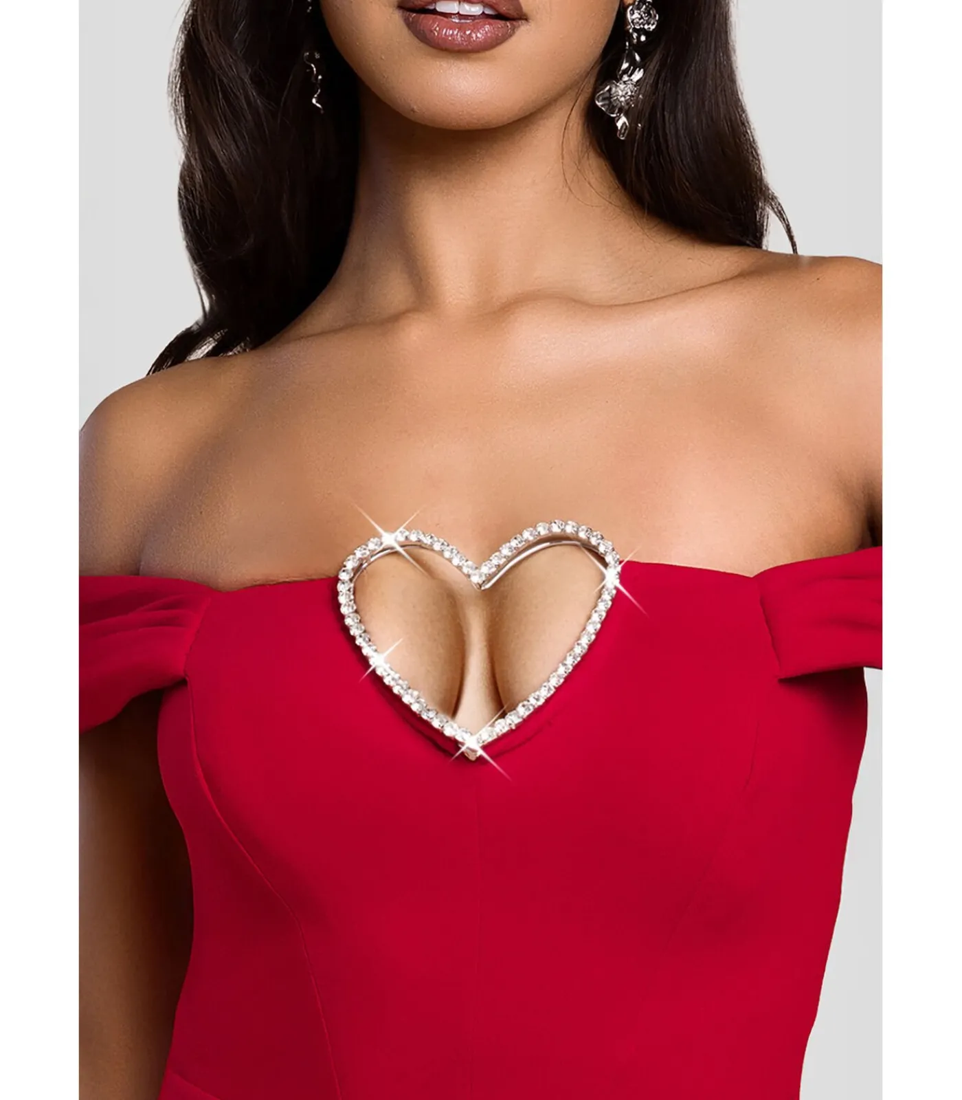 Sale Maxi-jurk “Diamante Heart Trim Evening Maxi Dress” DAMES Jurken