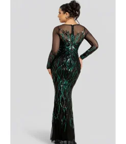 Best Maxi-jurk “Long Sleeve Sequin Flame Maxi” DAMES Jurken