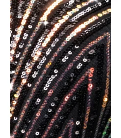 DAMES Goddiva Maxi-jurk “Two Toned V Neck Sequin Maxi”